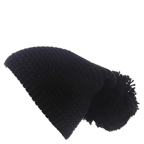 UGG Chunky Knit  Black  Pom-Pom Beanie - Picture 3 of 3